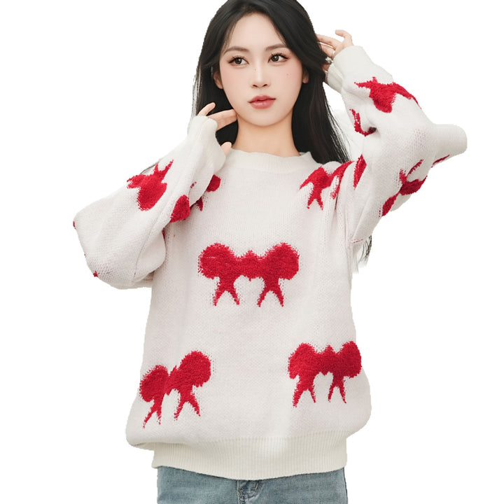 Damen Grobstrickpullover mit niedlichem Tiermotiv und lässigem Schnitt Drune