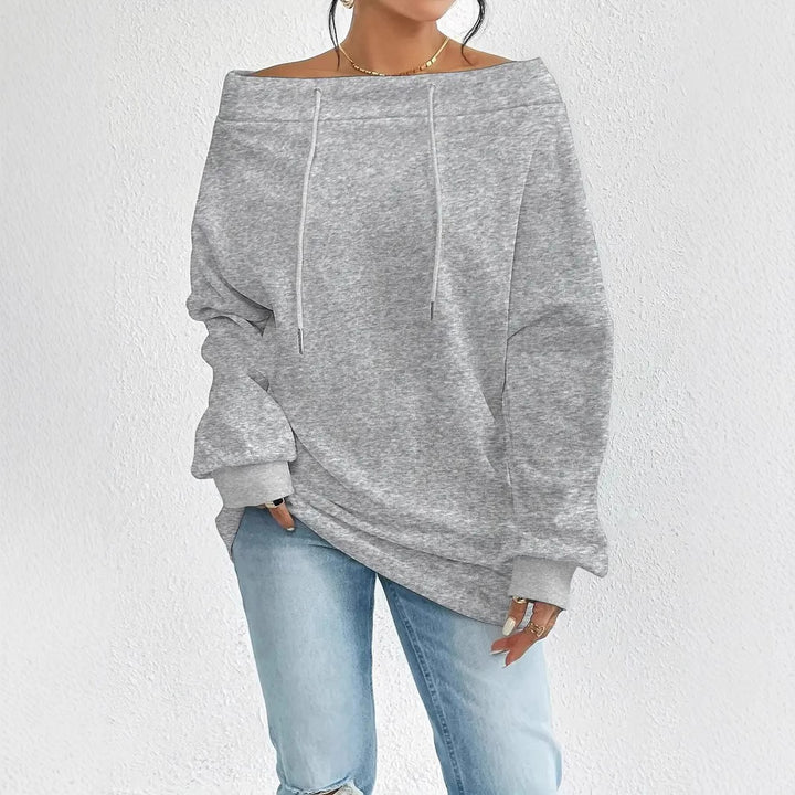 Damen Oversized Sweatshirt mit lässigem Off-Shoulder-Ausschnitt Drune