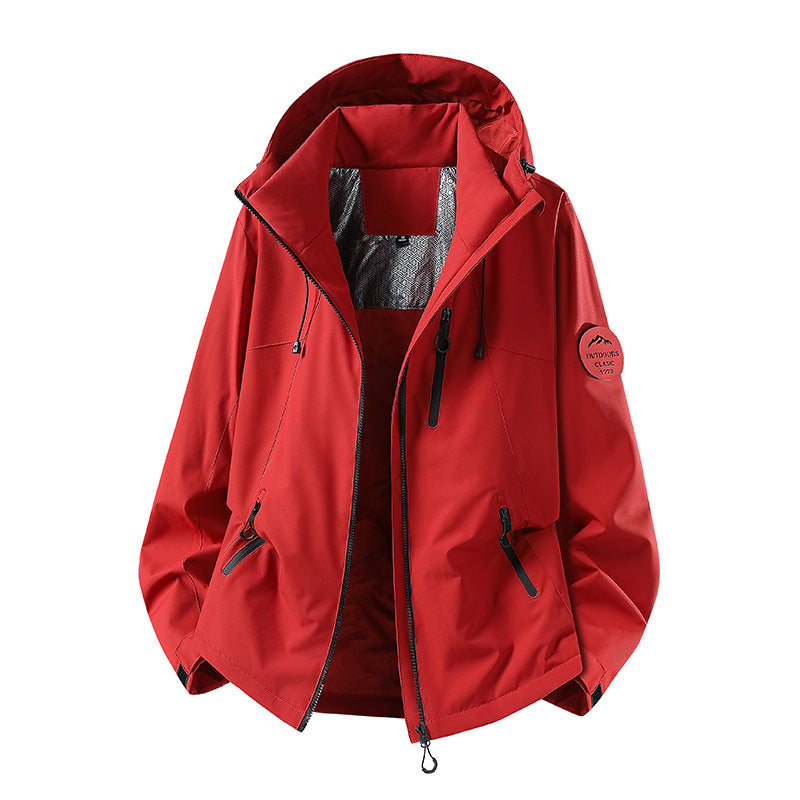 Herren Wasserabweisende Softshelljacke mit Kapuze und Reißverschlusstaschen Drune