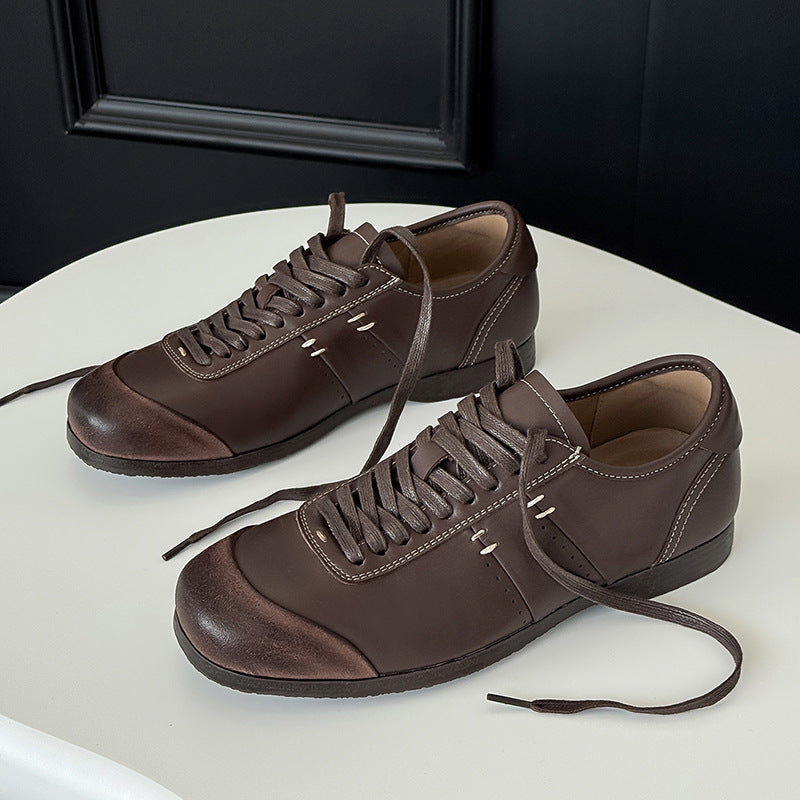 Damen Elegante Leder Schnürschuhe Drune