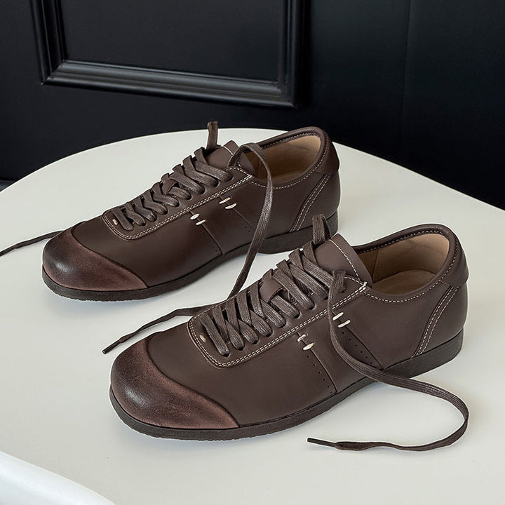 Damen Elegante Leder Schnürschuhe Drune