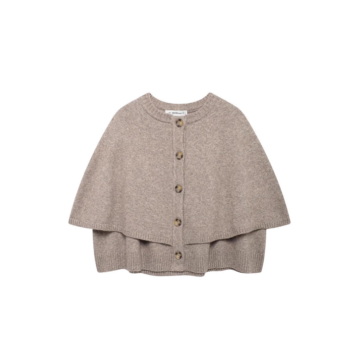 Damen Cape-Cardigan mit durchgehender Knopfleiste und doppellagigem Saum Drune