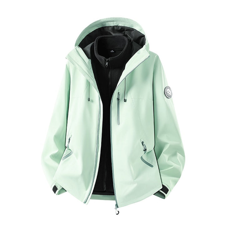 Herren dreiteilige Softshell-Outdoorjacke mit abnehmbarem Fleecefutter und Kapuze Drune