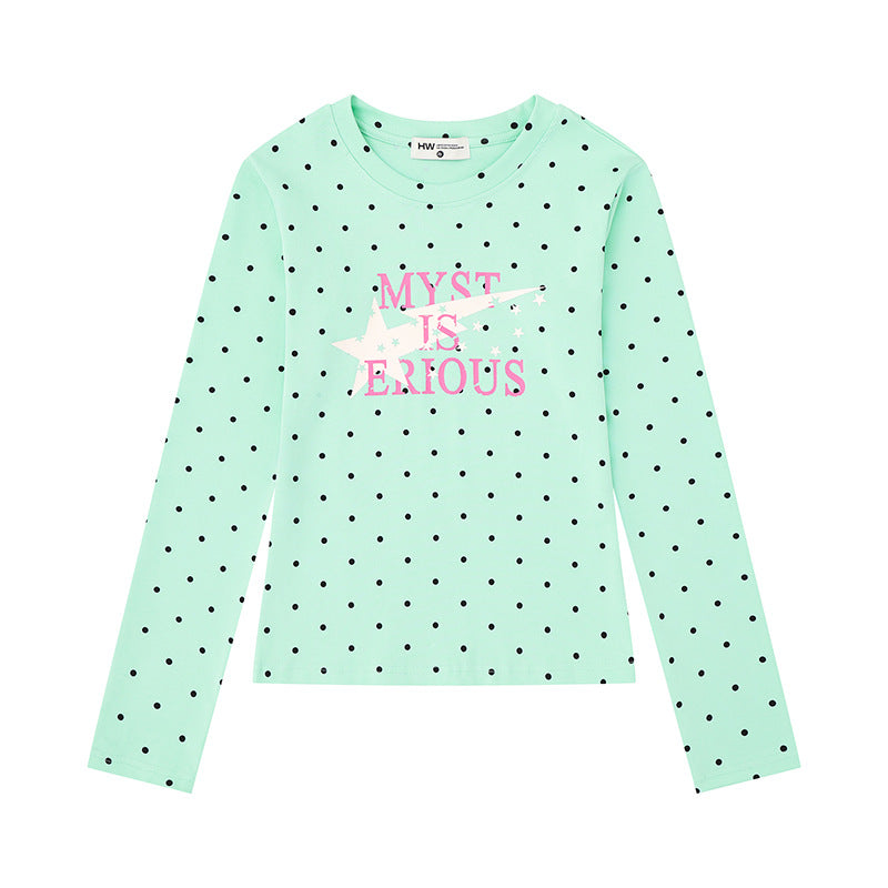 Damen Langarmshirt aus Baumwolljersey mit Pünktchenmuster und Statement-Sternprint Drune