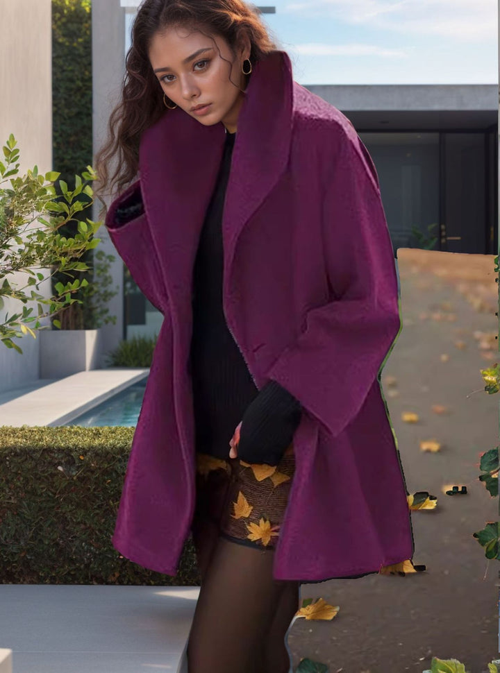 Damen Kapuzen-Teddycoat im Oversize‑A‑Linienschnitt mit überschnittenen Schultern Drune