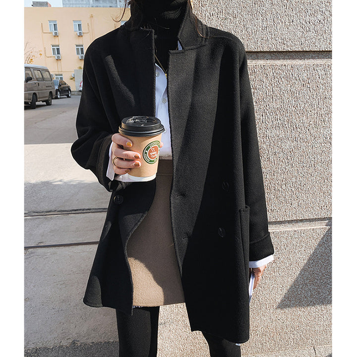 Damen Oversized Mantel mit Taillengürtel Drune