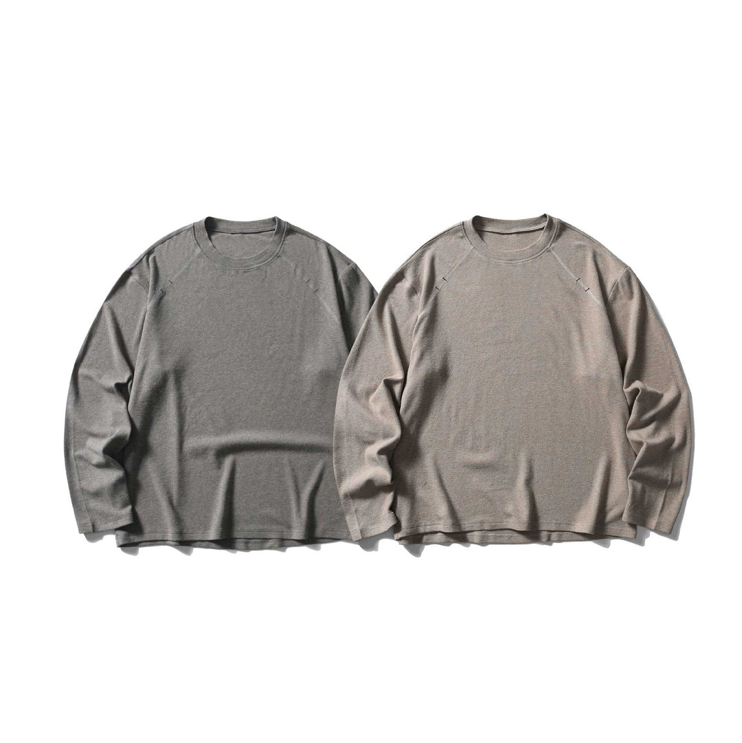 Unisex Oversize Rundhals-Sweatshirt mit Raglannähten und feiner Waffelstruktur Drune