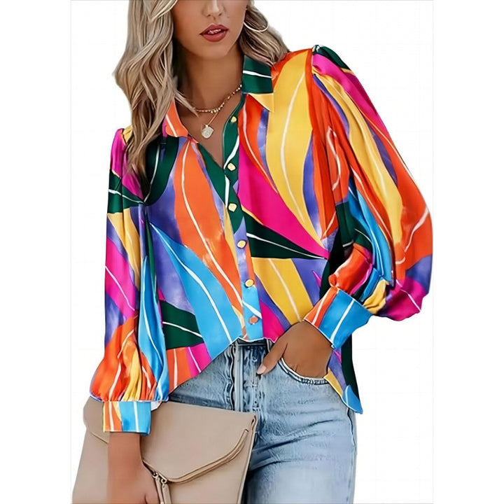 Damen auffällige Bluse mit strukturierten Ärmeln Drune