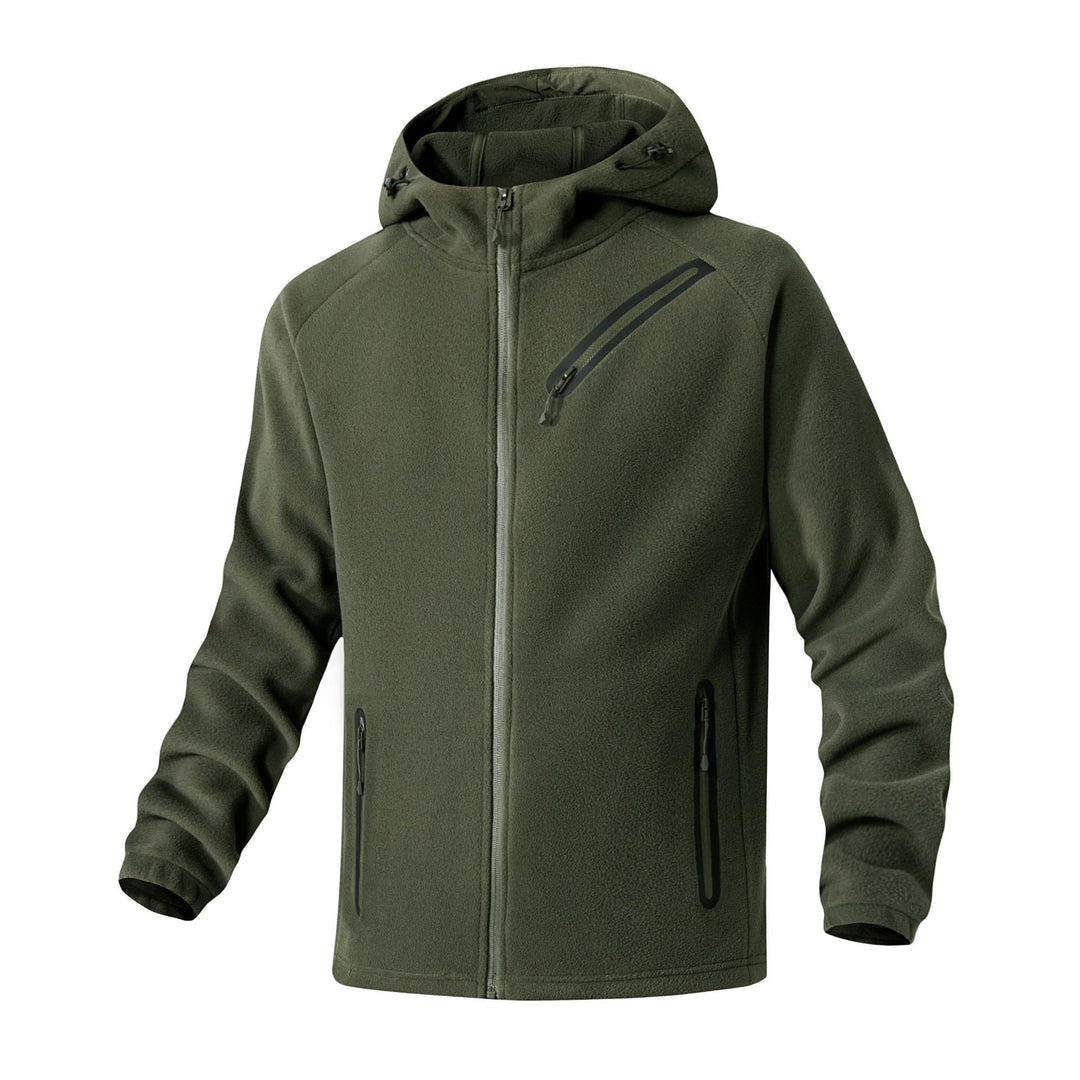 Herren technische Softshell-Fleecejacke mit Kapuze und wasserabweisenden Reißverschlüssen Drune