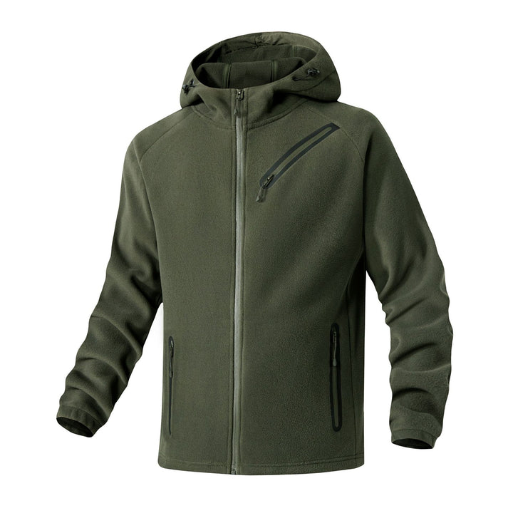 Herren technische Softshell-Fleecejacke mit Kapuze und wasserabweisenden Reißverschlüssen Drune