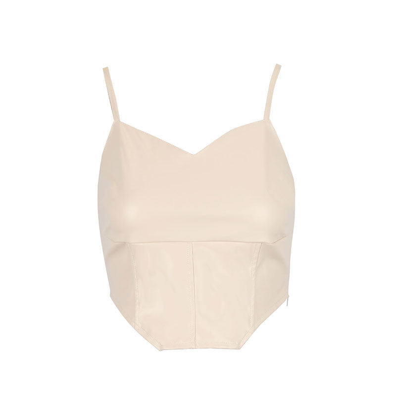 Damen Cropped Top mit elegantem V-Ausschnitt und figurbetonter Passform Drune