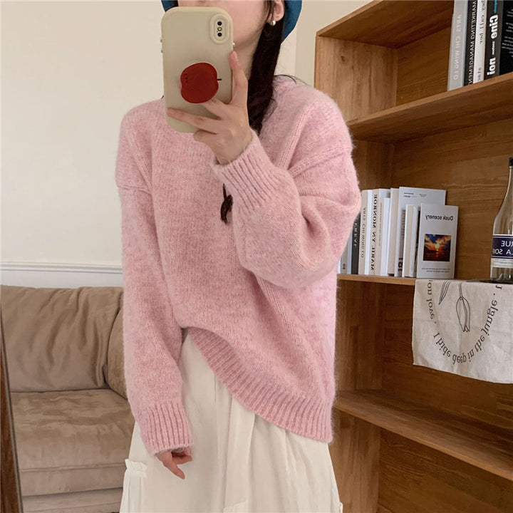 Damen Fluffiger Oversized Pullover aus weichem Strick Drune