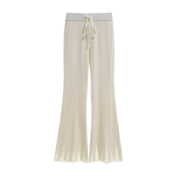 Damen Bequeme und lässige Strickpalazzo-Hose Drune