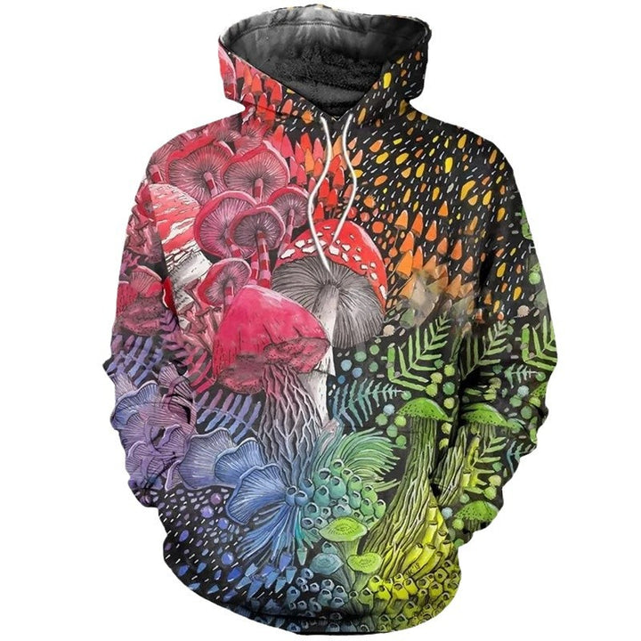 Unisex Kapuzenpullover mit kreativem Pilzdesign Drune