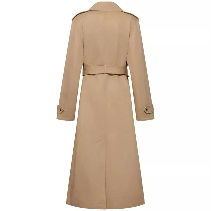Damen bodenlanger Oversize-Trenchcoat mit Reißverschluss und weitem Schalkragen Drune
