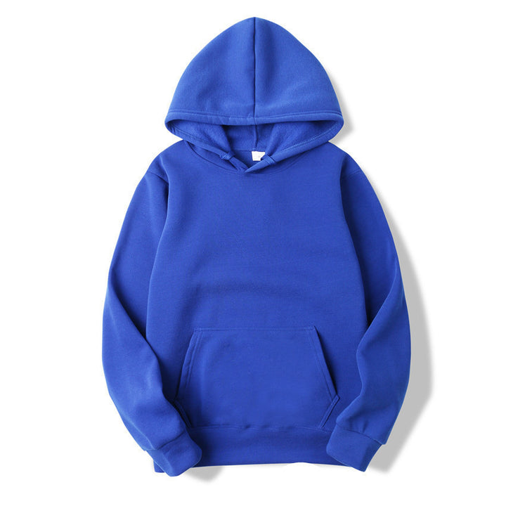 Unisex schlichter Kapuzenpullover mit Kängurutasche, gerippten Bündchen und relaxed Fit Drune