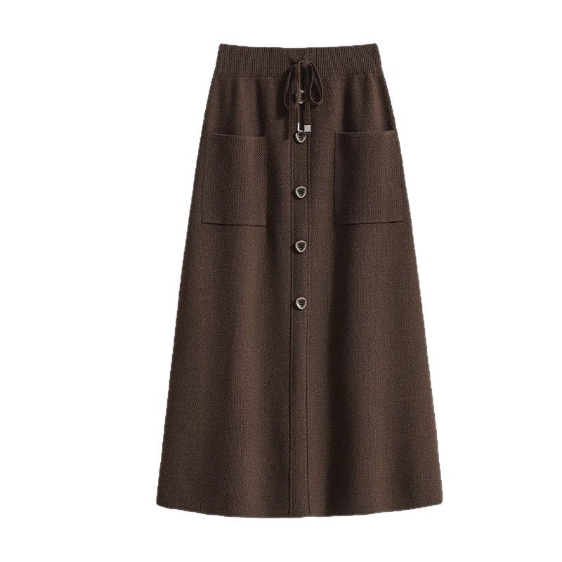 Damen Eleganter Maxirock mit praktischen Taschen Drune