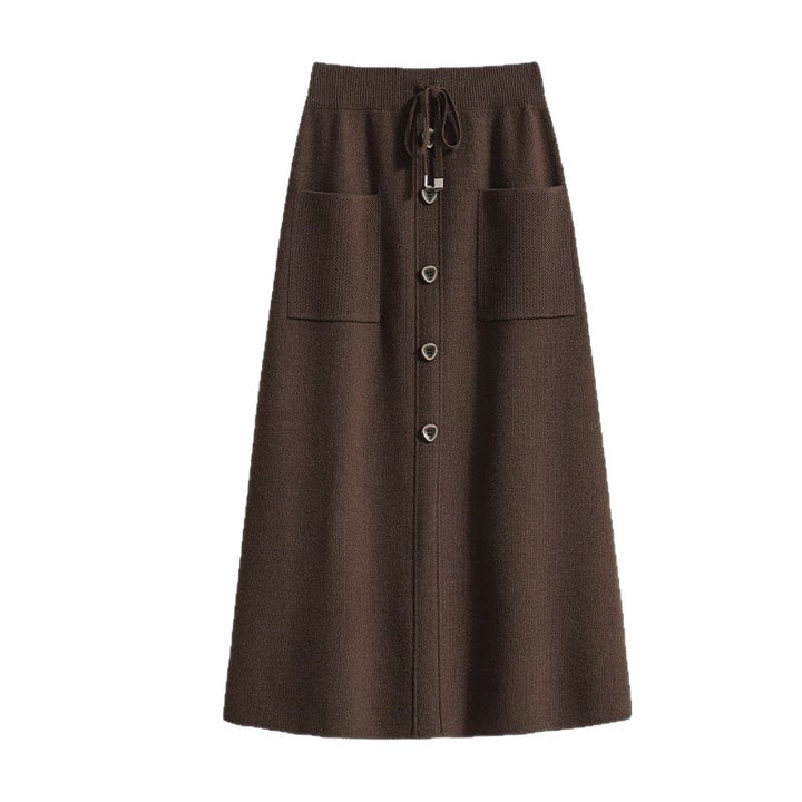 Damen Eleganter Maxirock mit praktischen Taschen Drune