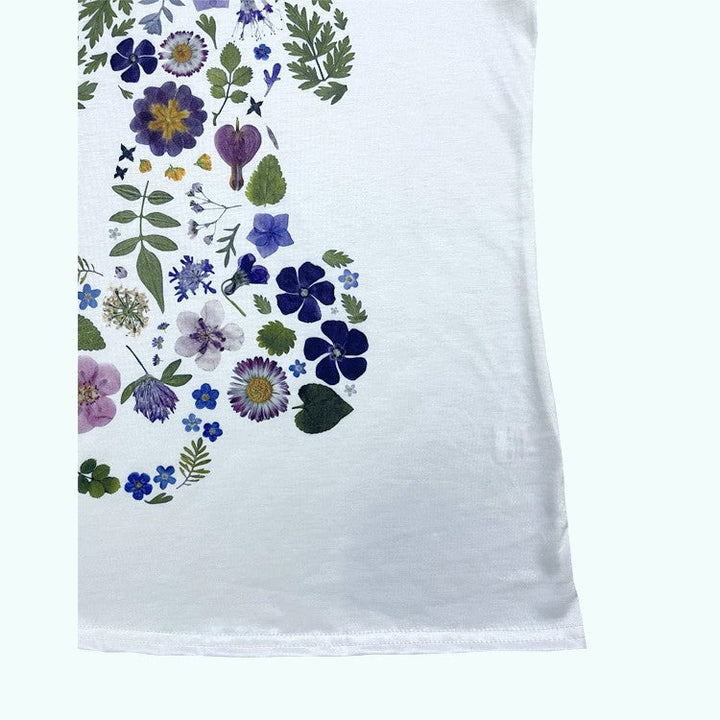 Drune | Floral Rundhalsausschnitt T-Shirt