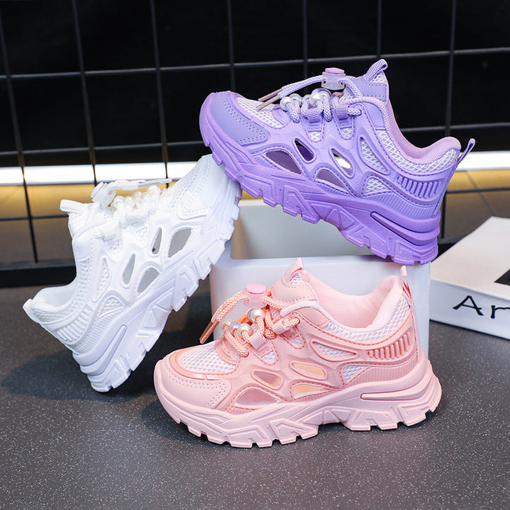 Mädchen Leichte Performance Sneakers mit Atmungsaktivem Mesh-Oberleder Drune