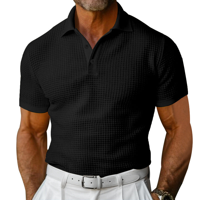 Herren nan strukturiertes Poloshirt mit Waffelpiqué und tailliertem Schnitt Drune