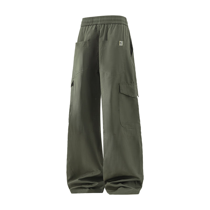 Herren Weite Cargo-Hose mit Tunnelzugbund, Utility‑Klappentaschen & entspannter Baggy‑Silhouette Drune