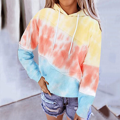 Drune | Kapuzenpullover Relaxed Passform Baumwollmischung Lange Ärmel Tie Dye