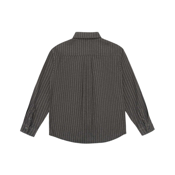 Damen Oversize-Hemdjacke mit markanter Schulterpasse und Nadelstreifen Drune