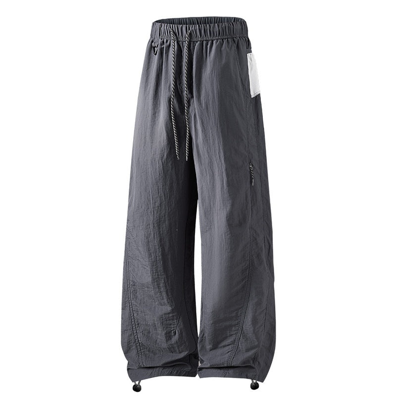 Herren Weite Cargo-Freizeithose mit elastischem Bund, Tunnelzug und Reißverschlusstaschen Drune