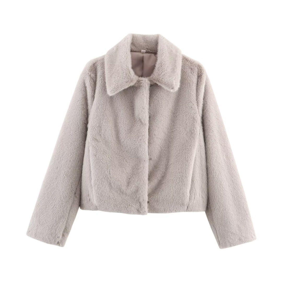 Damen kuschelige Kunstpelzjacke Drune