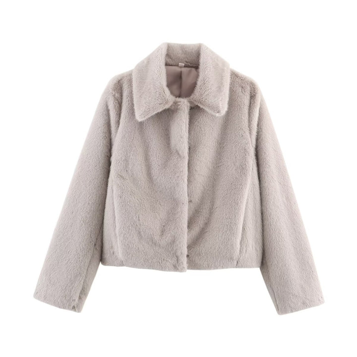 Damen kuschelige Kunstpelzjacke Drune