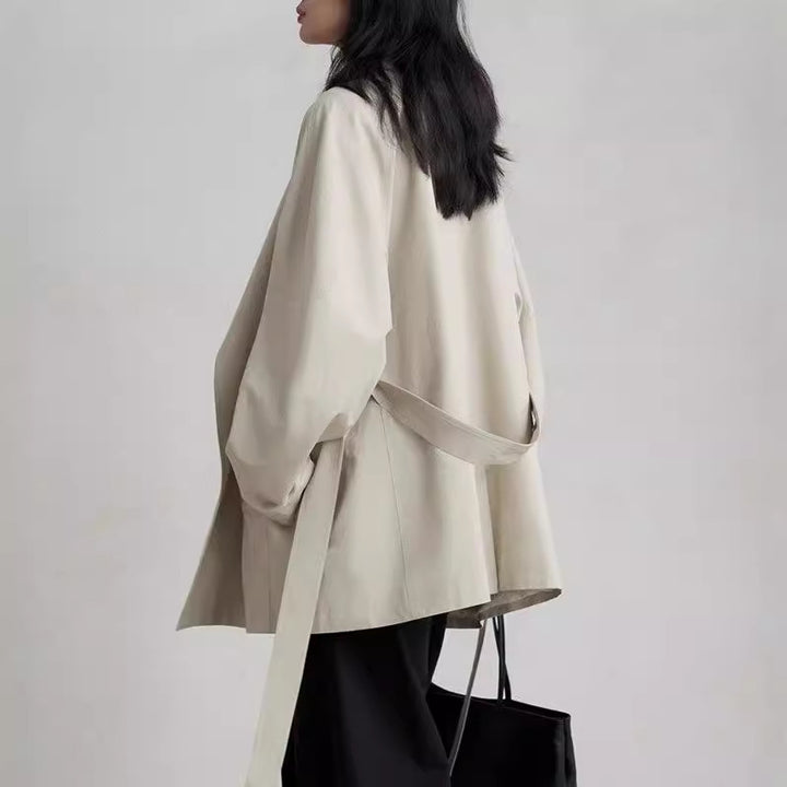Damen Stilvolle Übergangsjacke mit Taillengürtel Drune