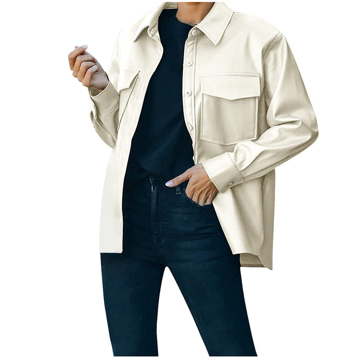 Damen elegante Blusenjacke mit Taschen und modernem Schnitt Drune
