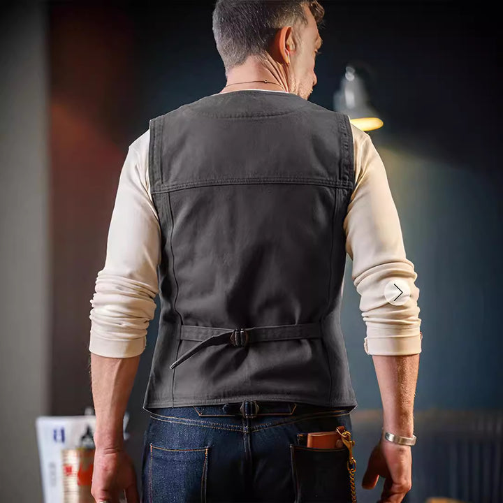 Herren modische Weste im Vintage-Stil mit Taschen Drune