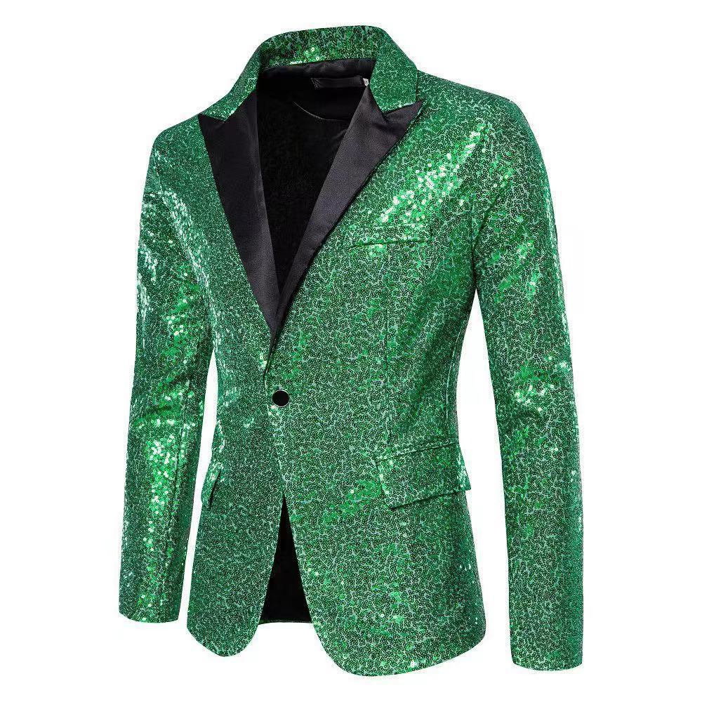 Herren eleganter Pailletten-Blazer mit edel dekorativen Akzenten Drune