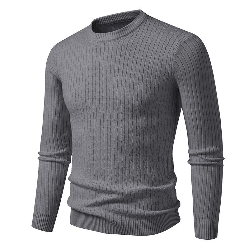Herren modischer Strickpullover mit feinem Zopfmuster Drune