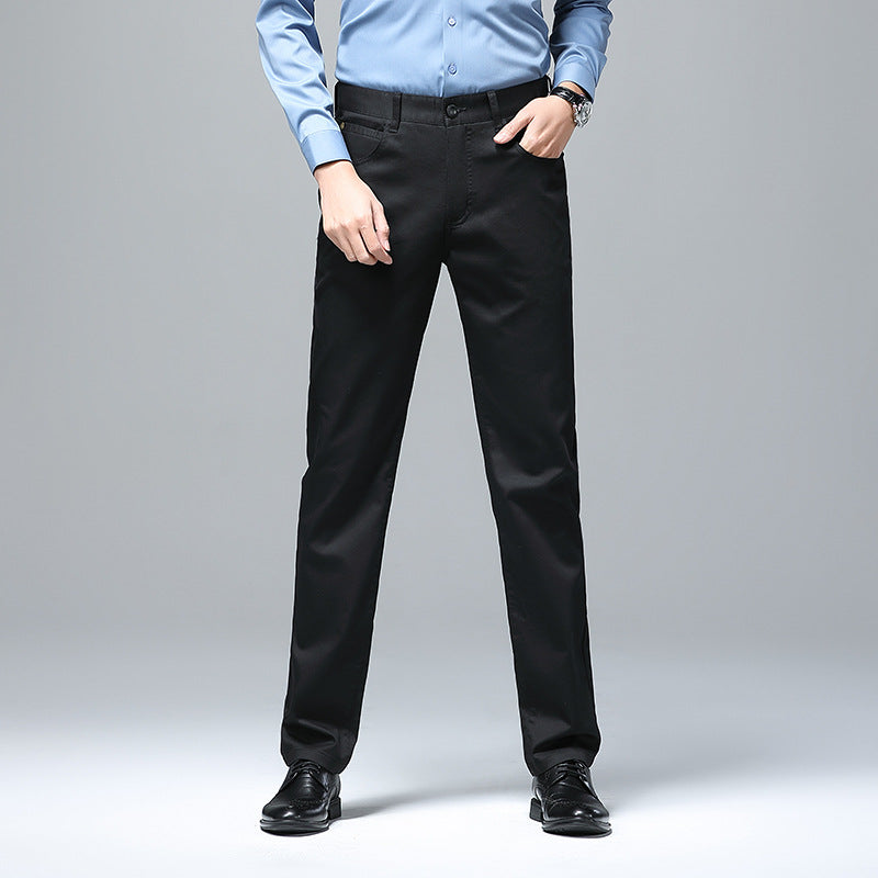 Herren Stretch-Chinohose mit geradem Schnitt und Bügelfalte Drune