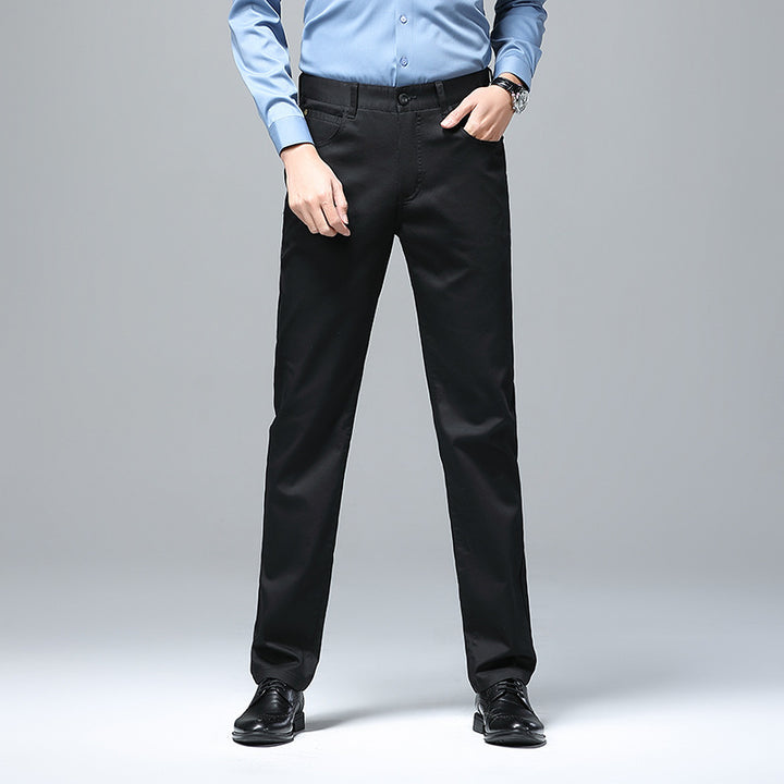 Herren Stretch-Chinohose mit geradem Schnitt und Bügelfalte Drune