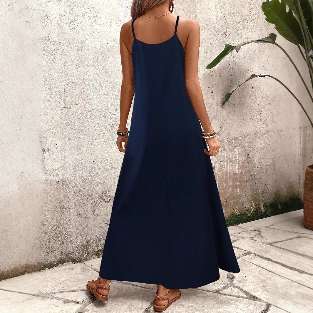 Damen Sommerliches Maxikleid mit buntem Blattdruck Drune