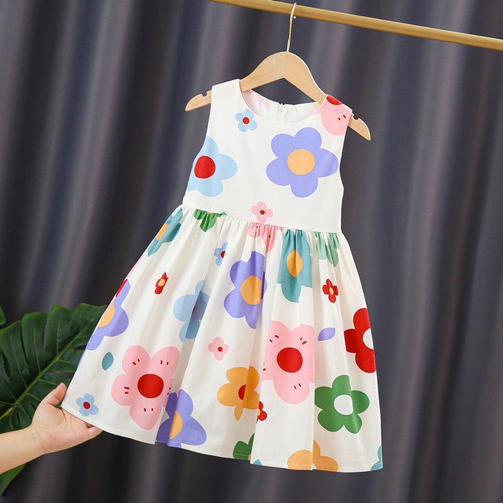 Mädchen Sommerkleid mit buntem Punkten-Design Drune