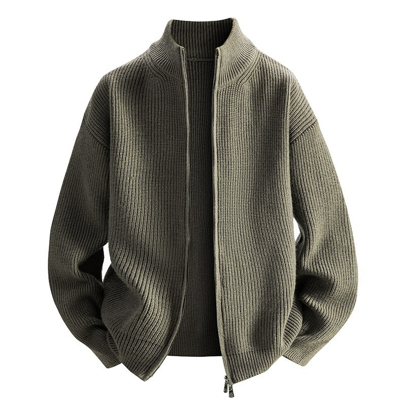Herren Modische Strickjacke mit hohem Kragen Drune 1787964733