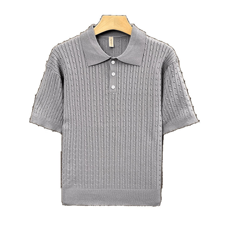 Herren Modisches Strick-Polohemd mit strukturiertem Design Drune
