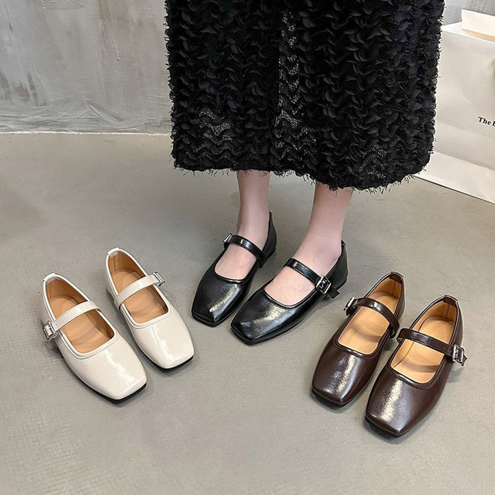 Damen Ballerinas mit verstellbarem Schnallenriemen und elegantem Design Drune