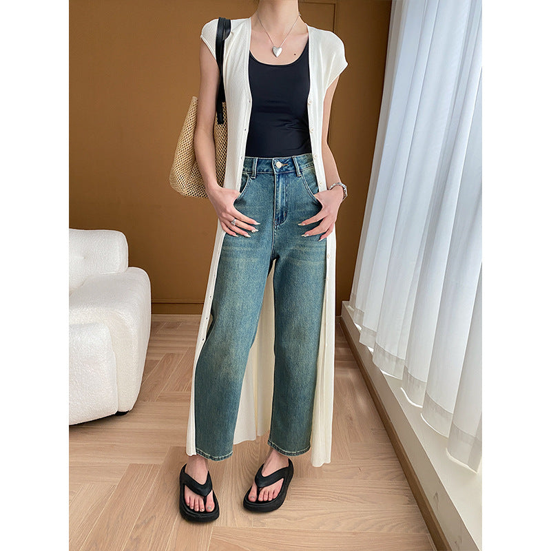Damen High-Waist Jeans mit lässigem Schnitt und nachhaltiger Baumwolle Drune