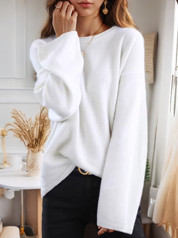 Damen Bequemer Strickpullover mit lässigem Schnitt und weitem Arm Drune