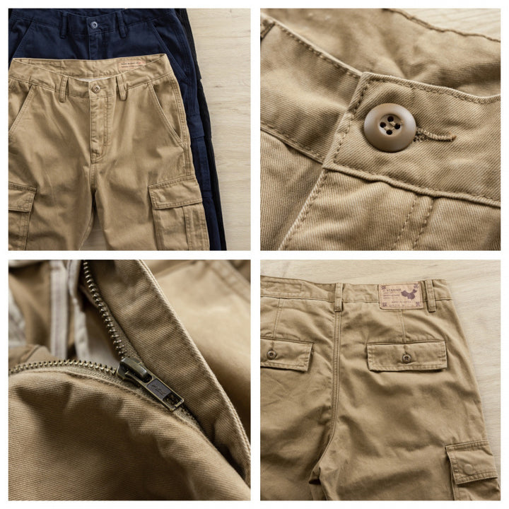 Herren Cargo-Hose mit taperter Passform, Utility-Taschen und verstärkten Nähten Drune