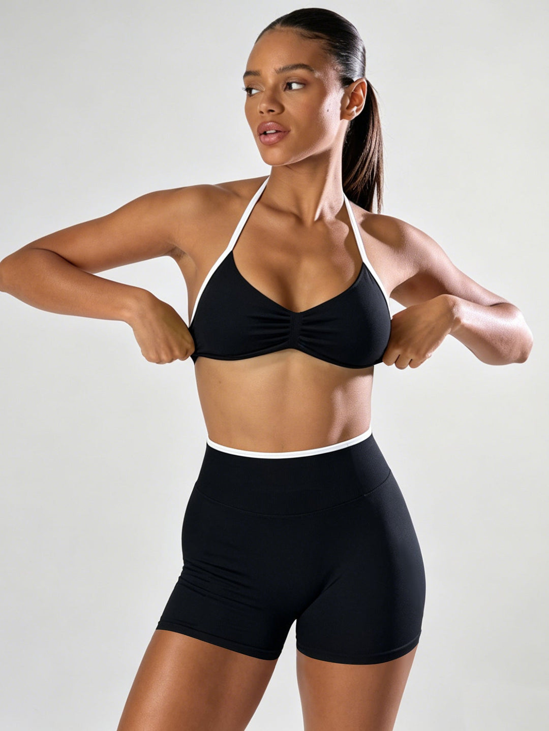 Damen Sportliches Bikini-Set mit hochelastischem Material und verstellbaren Trägern Drune