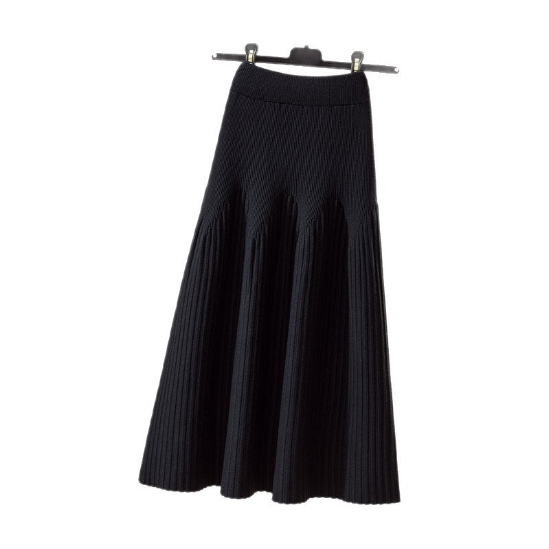 Damen Eleganter Plissee-Maxiröck mit voluminösem Saum Drune