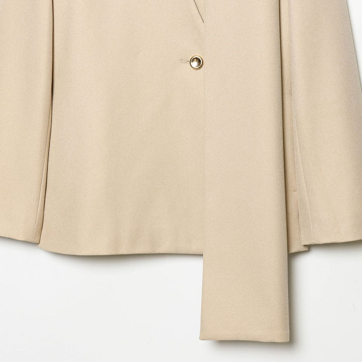 Damen nan kastiger Mantel mit integriertem Schal, kastigem Cape-Schnitt und einreihiger Knopfleiste Drune