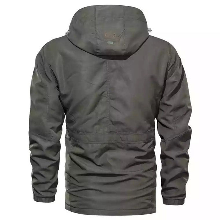 Herren Robust-Canvas-Fieldparka mit Kapuze, taillierendem Kordelzug und Multifunktions‑Taschen Drune